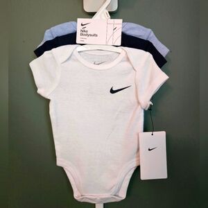 Nike Baby White and Blue Bodysuits Classic Design NWT